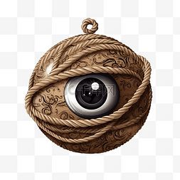 万圣节用绳子做成眼睛形式的球