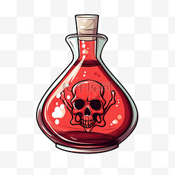 化学小瓶图片_玻璃插画中的毒药