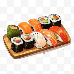 简单的料理图片_日本料理壽司插畫