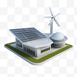 可再生能源能源站图 3d