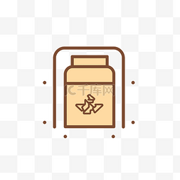 高清图片_罐子里的食物图标是棕色的 向量