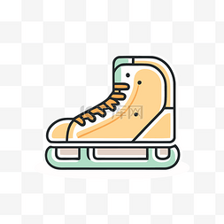 曲棍球icon图片_米色背景上的滑冰贴纸插图 向量