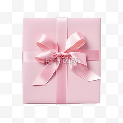 用粉红丝带用纸包裹的圣诞节或其