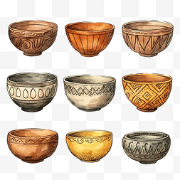 古代的碗图片_碗古代陶器插图