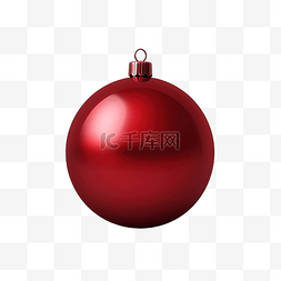 红色形丝带图片_深红色圣诞树玩具或球体积和逼真