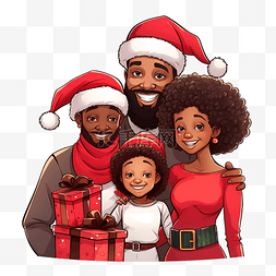 非洲家庭庆祝圣诞节