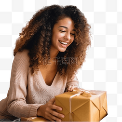 包装设计图片_漂亮的混血女孩在家里的圣诞树附