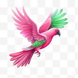 绿色晴天图片_粉红色的鸟，绿色的翅膀
