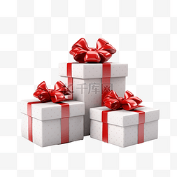 带红色蝴蝶结的生日礼品盒