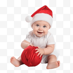 玩沙的孩子图片_圣诞节概念微笑的婴儿坐在沙发上