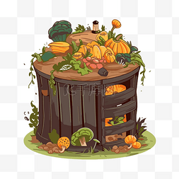 堆肥图片_堆肥箱剪贴画 堆肥箱中的蔬菜隔