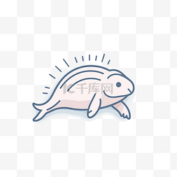 海豚形状的小海豹 向量