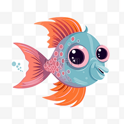 鱼大嘴嘴卡通图片_可打印的鱼剪贴画卡通鱼大嘴大眼