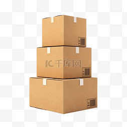 商品堆叠图片_3D 堆叠货物纸板箱，具有空间隔离