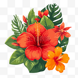 鞭炮贴纸模板下载图片_夏威夷热带花卉