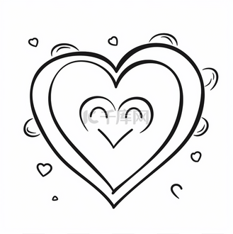 轮廓心形图是用黑白绘制的