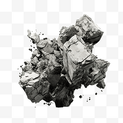 破碎的岩石图片_巨型岩石 AI 生成