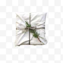 包袱包裹图片_冷杉树枝上用白色包袱布包裹的圣
