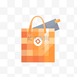 协议离婚书图片_最小风格的购物袋和复选标记插图