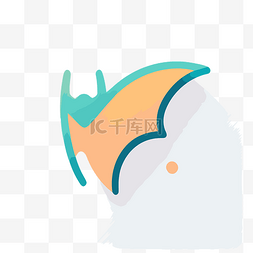 蓝色和橙色蝙蝠的彩色徽标 向量