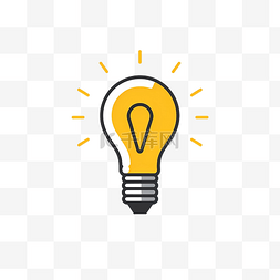 主意电灯泡图片_复选标记和灯泡插图以最小的风格