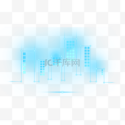 未来建筑图图片_抽象未来派现代城市景观横图蓝色