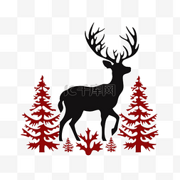 聖誕鹿剪影
