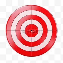 红色靶心图片_3d 渲染红色目标与孤立的飞镖