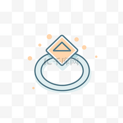 钻石结婚戒指图形设计的轮廓图标