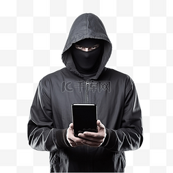 神秘自由图片_智能手机中的黑客小偷
