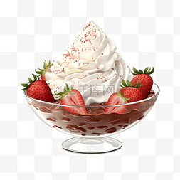 bingsu 草莓冰淇淋 3d 渲染