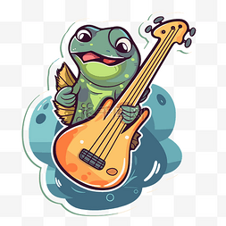 splatz 青蛙演奏贝斯 向量