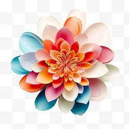 折纸苹果风格图片_简单折纸花朵元素立体免抠图案