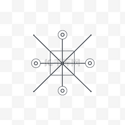 线条风格插图中的五对称符号 向