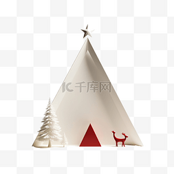 驯鹿圣诞树图片_最小的圣诞主题，用于装饰三角形