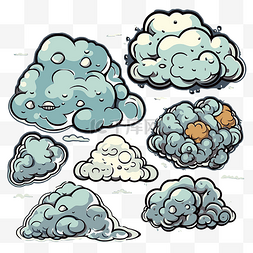 云剪贴画不同的卡通云作为不同的