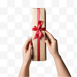 彩色的粉图片_女手在木质表面包裹圣诞礼物和彩