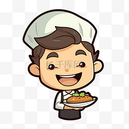 厨师卡通人物服务食品人物插画设