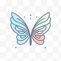线性线插图中白色背景的蝴蝶设计