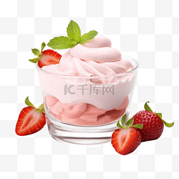 果冻草莓图片_草莓慕斯加鲜奶油