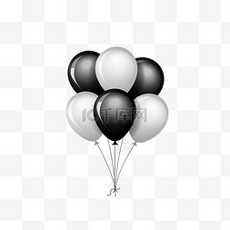 黑色和灰色图片_气球黑色和白色png插图