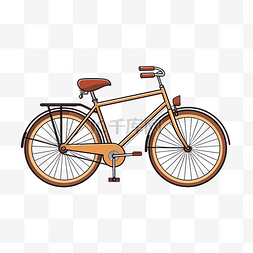 插画骑自行车的图片_简约风格的自行车插画