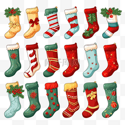 卡通圣诞袜图片_找到圣诞袜的不同图片