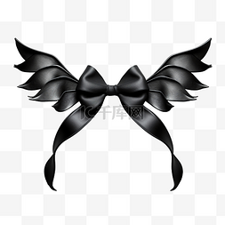 黑色的翅膀图片图片_万圣节黑丝带与魔鬼翅膀