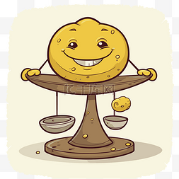站在桌子上图片_平衡剪贴画可爱的卡通黄色弗兰克