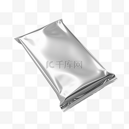 银色空白巧克力棒零食袋 3d 插图