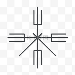 两把交叉的剑图片_尼泊尔燧石十字符号的线条图标 