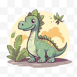 可爱卡通恐龙插画图片_可打印的可爱恐龙 向量