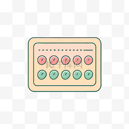 复古药盒图片_带有不同颜色按钮的药盒图标 向