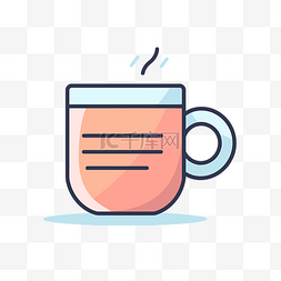 咖啡圈图片_咖啡杯图标平面矢量图